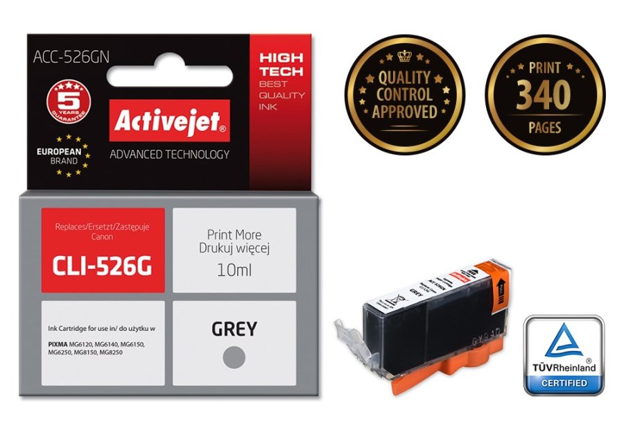 Activejet blk ACC-526GN (Canon CLI-526G erstatning; Supreme; 10 ml; gr) #2