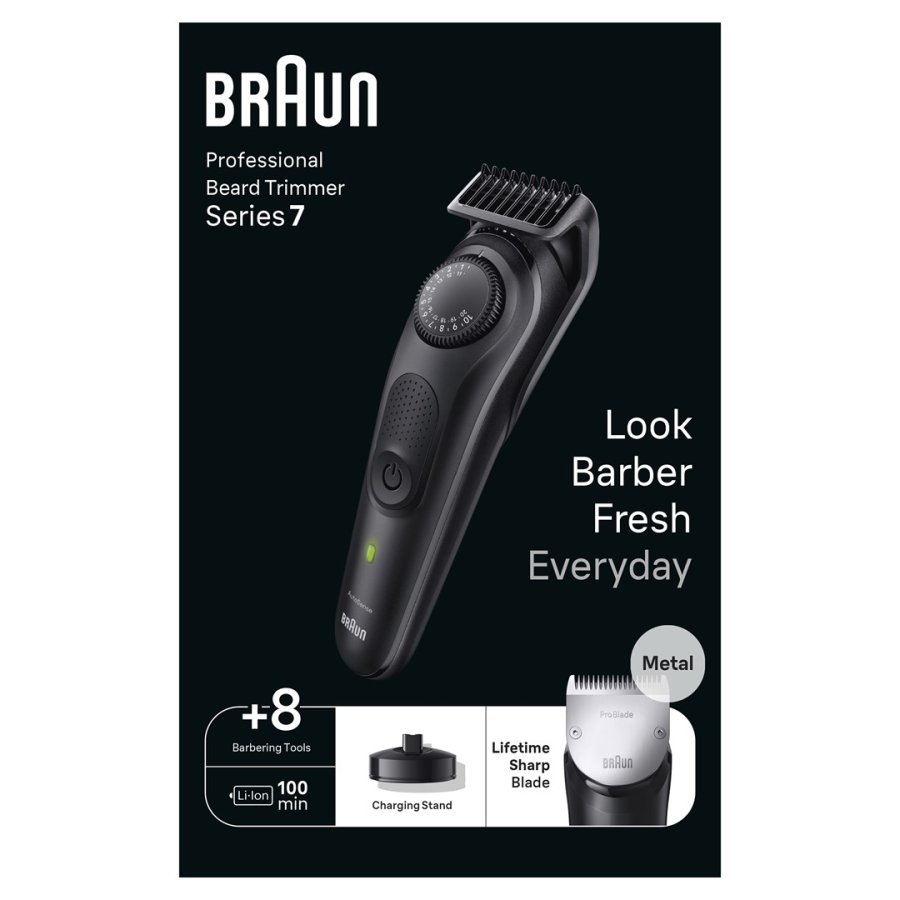 Braun BeardTrimmer 7 80708231 sk�g trimmer Batteri 40 2 cm Sort #2