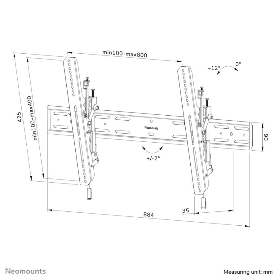 Neomounts WL35S-850BL18 tv-beslag 2,18 m (86