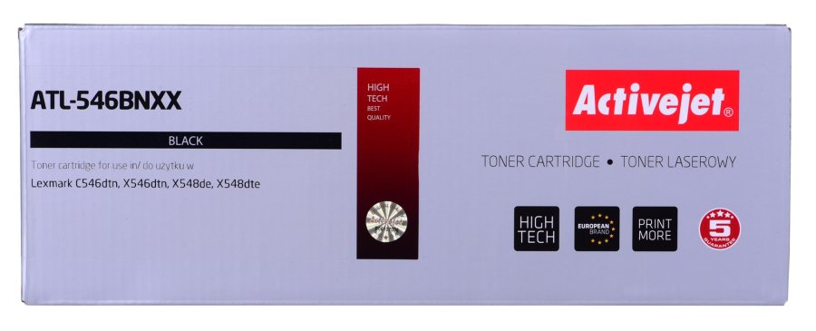 Activejet ATL-546BNXX Tonerpatron til Lexmark-printere; Erstatning Lexmark C546U1KG; Supreme; 8000 sider; sort #2