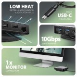 Axagon HMC-UFO USB-C Hub M.2 SATA/NVMe 1 Gbit/s Ethernet 384 kHz Audio Ledningsfrt USB 3.2 Gen 2 (3.1 Gen 2) Type-C Sort #8