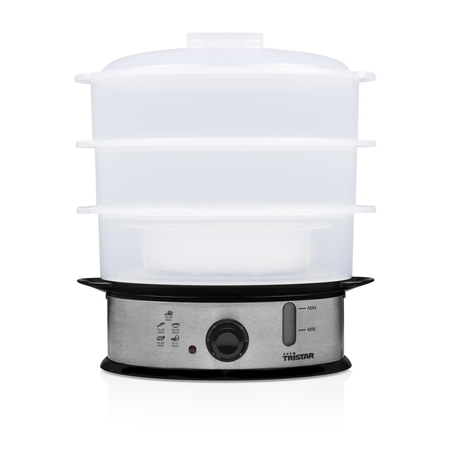 Tristar VS-3914 dampkoger 3 kurv(e) Bordplade 1200 W Sort, Rustfrit stl, Gennemsigtig #1