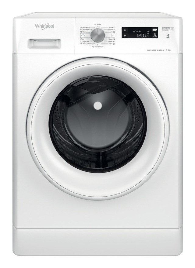Whirlpool Washing machine | FFS 7469 W EE | Energy efficiency class A | Front loading | Washing capacity 7 kg | 1400 RPM | Depth 57.5 cm | Width 59.5 cm | Display | LED | White #3