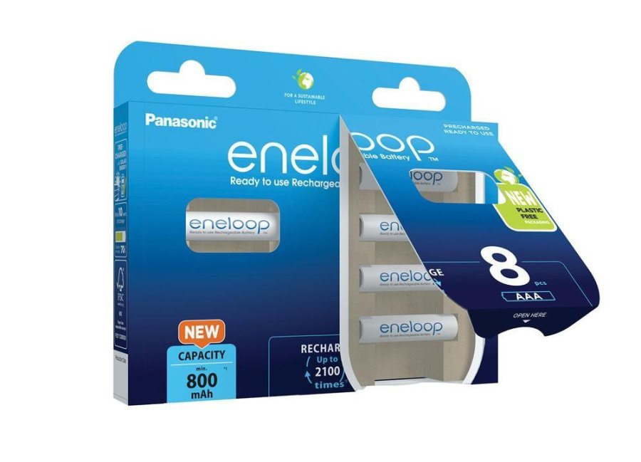Genopladelige batterier PANASONIC ENELOOP AAA 800 mAh 8 szt (BK-4MCDE/8HH) #3