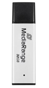 MediaRange MR1900 USB-n�gle 32 GB USB Type-A 3.2 Gen 1 (3.1 Gen 1) Sort, S�lv #1