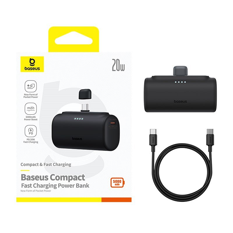 Baseus Compact P10068306113-00 Lithium-ion powerbank 5000 mAh Sort #8
