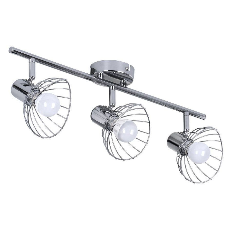Activejet GIZEL tredobbelt loft vglampe strip krom E14 vglampe til stuen #8
