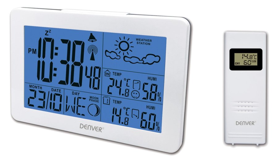 Denver WS-530WHITE digital vejrstation Hvid Batteri #7