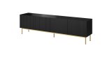 PAFOS RTV-skab p guldstlramme 200x40x60 cm mat sort #1