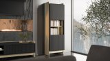 Cama PORTO 59x38x180 vitrineskab eg/sort #7