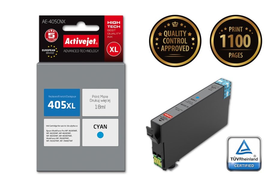 Activejet AE-405CNX Ink (erstatning Epson 405XL C13T05H24010; Supreme; 18 ml; bl) #2