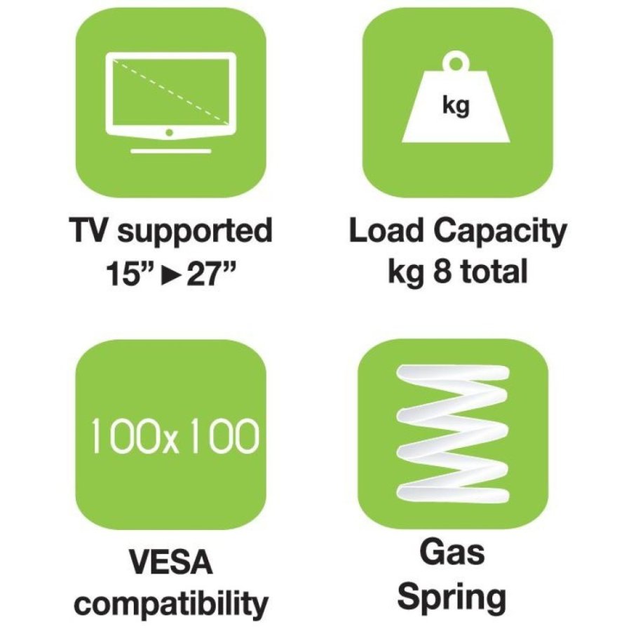 Techly ICA-LCD 111-BK skrmbeslag og -stativer 68,6 cm (27