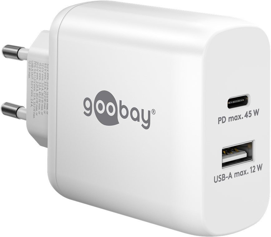 Goobay 65412 oplader til mobil enhed Hovedtelefoner, Laptop, Smartphone, Tablet Hvid Vekselstrm Indendrs #1