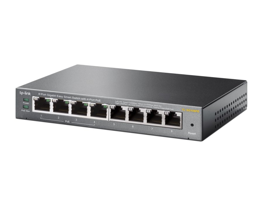 TP-Link TL-SG108PE Administreret L2 Gigabit Ethernet (10/100/1000) Str�m over Ethernet (PoE) Sort #4