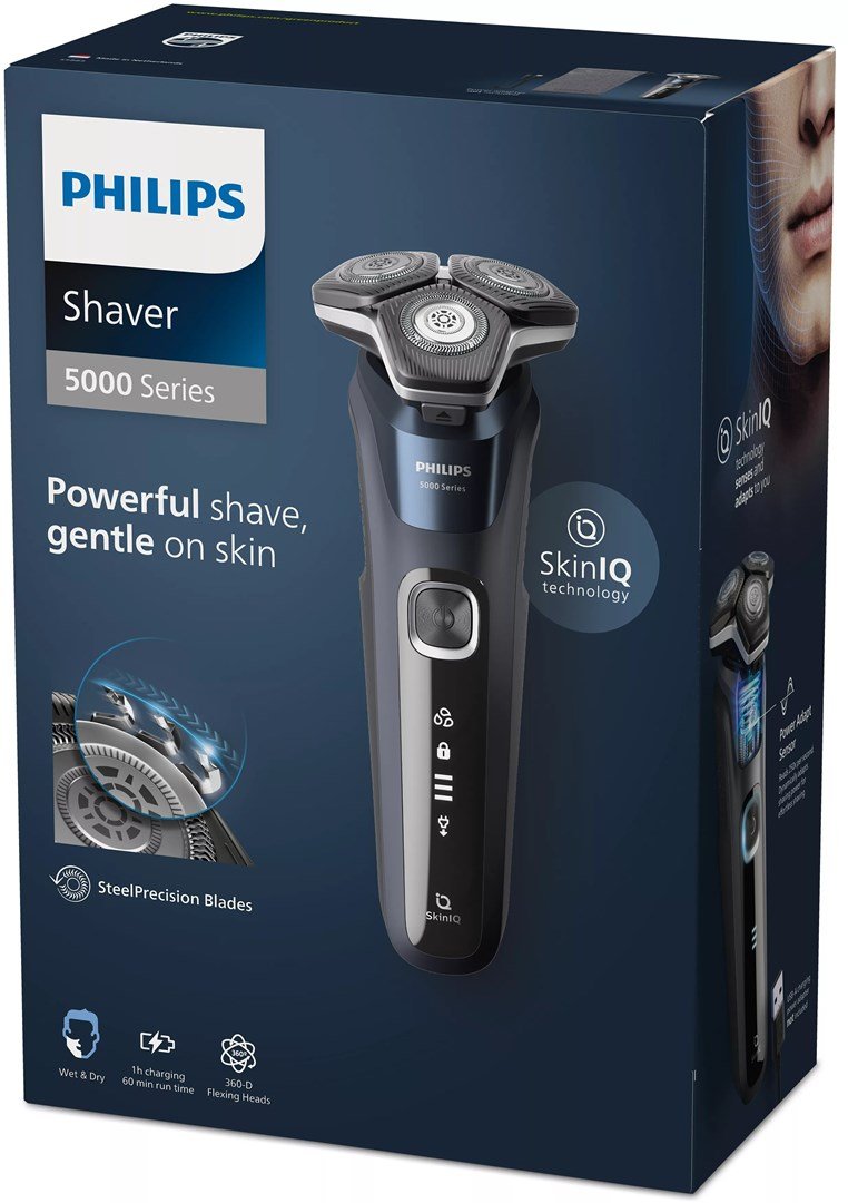 Philips SHAVER Series 5000 S5885/10 barbermaskine til ham Rotations shaver Trimmer Sort, Bl� #14