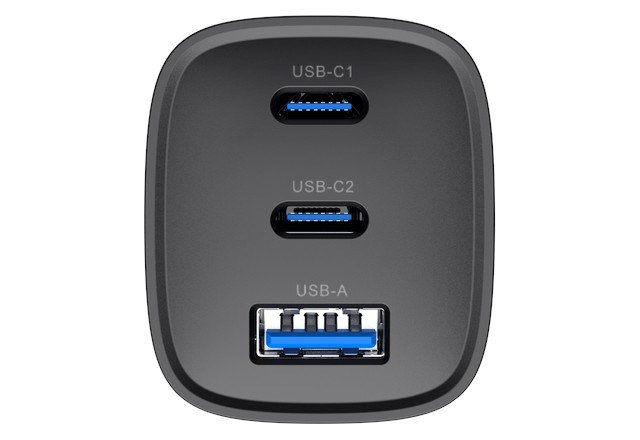 Havit UC20 - GaN 65 W rejseoplader med tre porte, sort #2