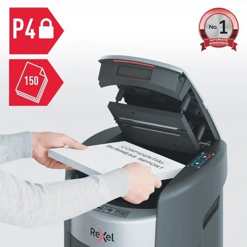 Rexel ShredMax AutoFeed+ 150X papirmakulator, P4, 150 ark, 15 l affaldsbeholder #2