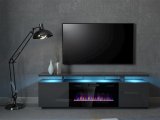 RTV EVA-skab med elektrisk pejs 180x40x52 cm grafit/blank grafit #5