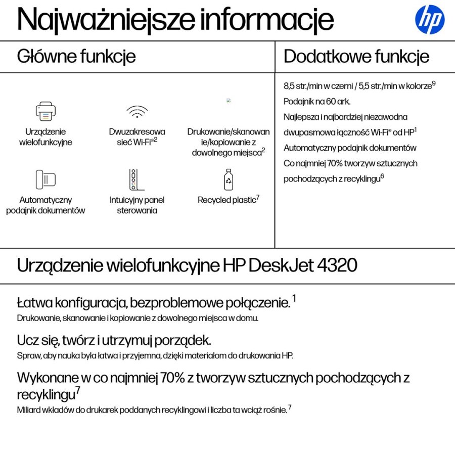HP DeskJet 4320 Tr�dl�st All-in-One Farve Printer #3