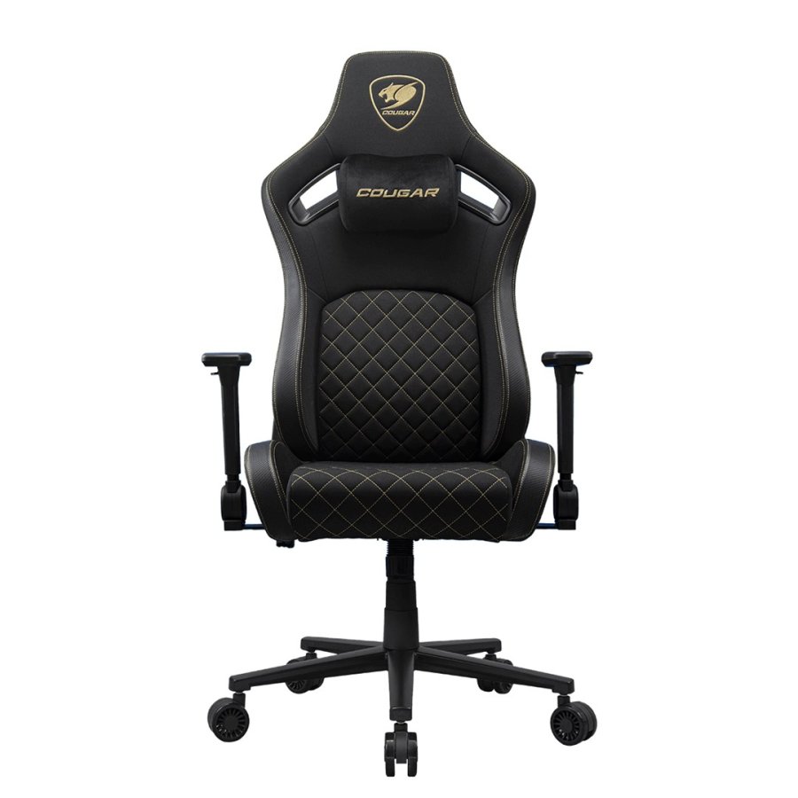 COUGAR CGR-DFF-GLB PC gamingstol Polstret vatteret s�de Sort, Guld #1