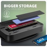 Axagon HMC-UFO USB-C Hub M.2 SATA/NVMe 1 Gbit/s Ethernet 384 kHz Audio Ledningsfrt USB 3.2 Gen 2 (3.1 Gen 2) Type-C Sort #16