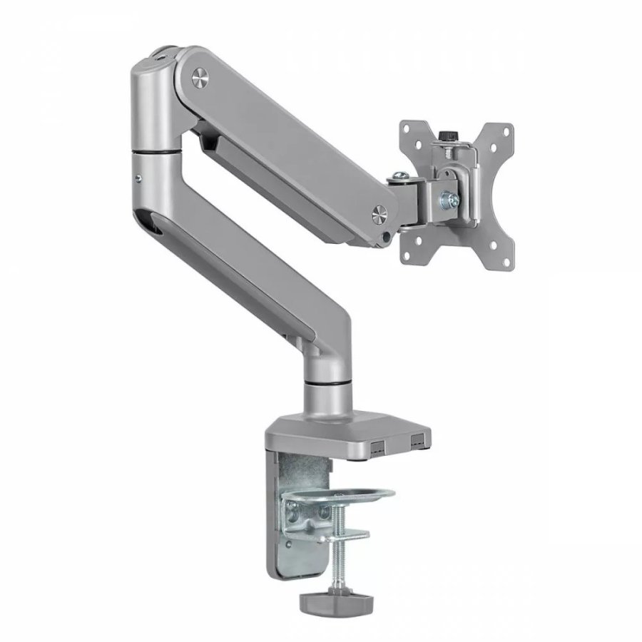 Ergo Office Aluminium Monitor Mount with Gas Spring, Double Arm, VESA 75x75/100x100, 17
