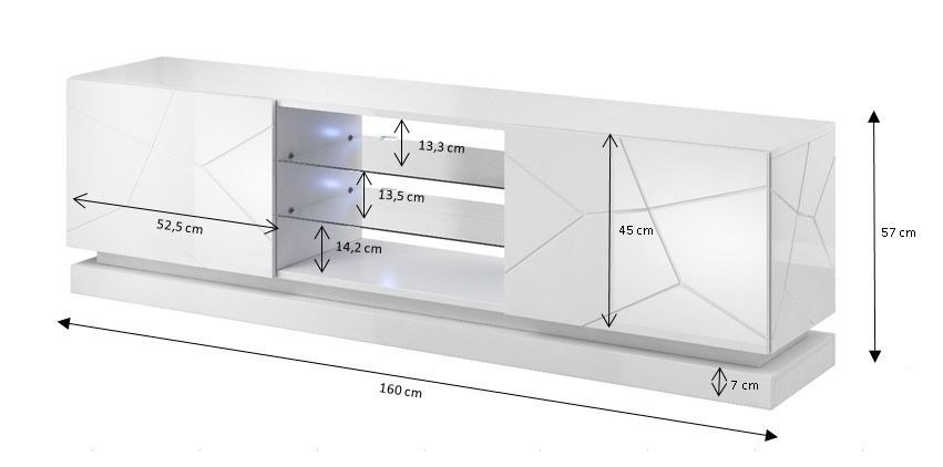 Cama QIU 160 TV stativ & underholdningscenter 4 hylder #3