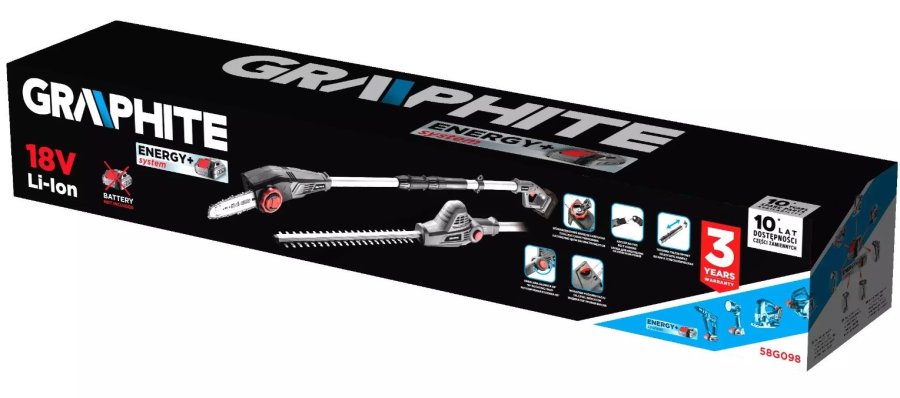 Graphite 2-i-1 Energy+ 18V batteridrevet 18V stangmonteret haveredskab, sav og hkkeklipper uden batteri #12