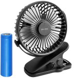 Bordventilator med clips 10cm USB + batteri, sort #7