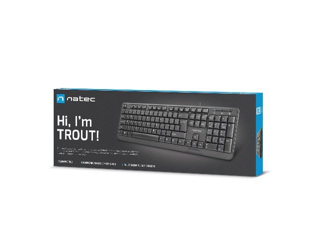 NATEC TASTATUR TROUT SLIM USB, US-LAYOUT, SORT #5