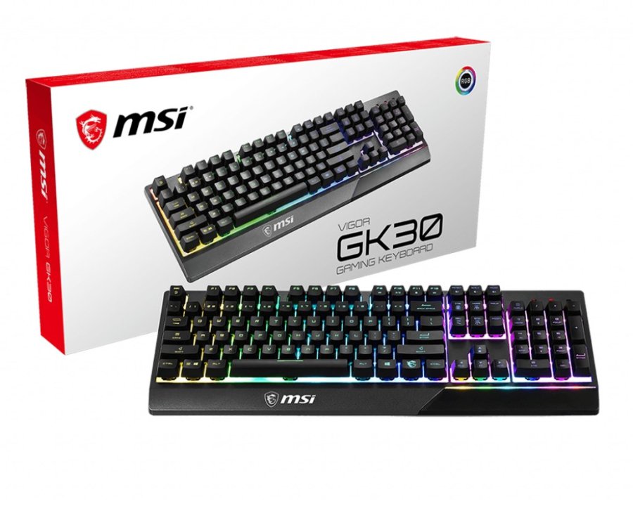 MSI Vigor GK30 tastatur Spil USB QWERTY US International Sort #1