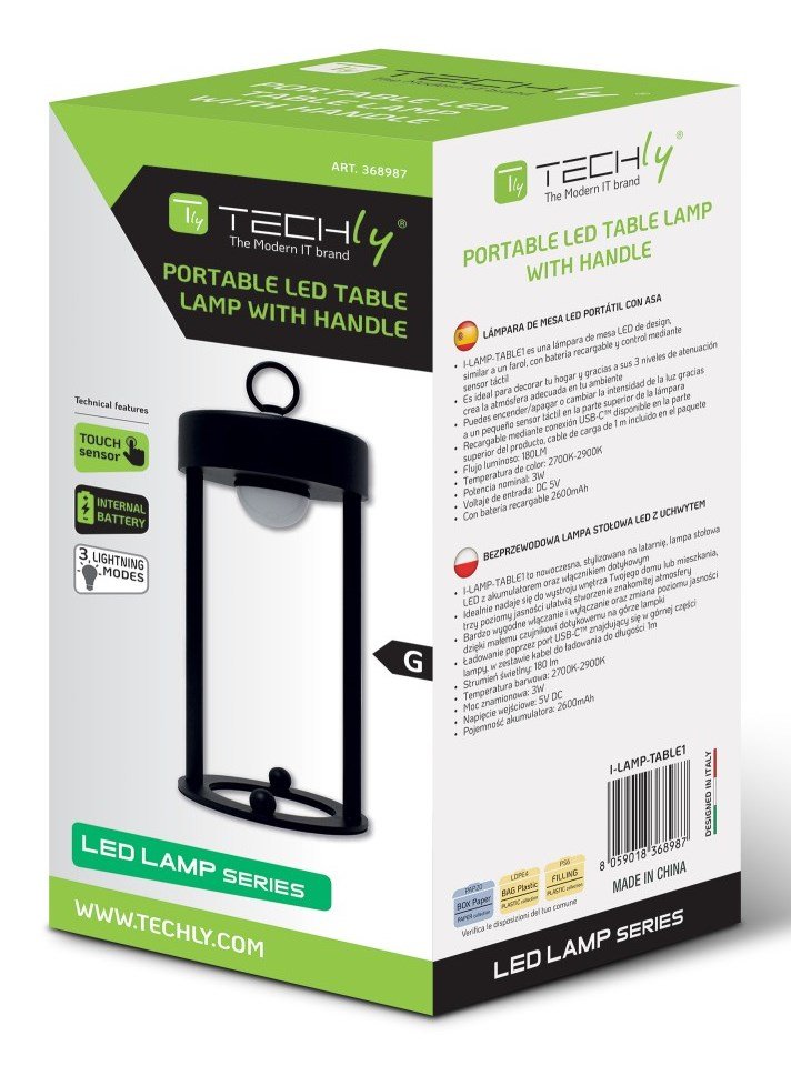Techly I-LAMP-TABLE1 bordlampe Ikke-udskiftelig pre(r) 3 W LED Sort #3