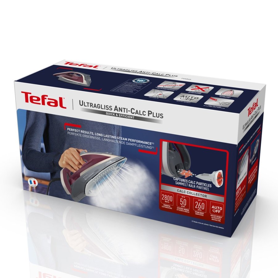 Tefal Ultragliss Anti-Calc Plus FV6840 Dampstrygejern 2800 W Lilla, Slv #6