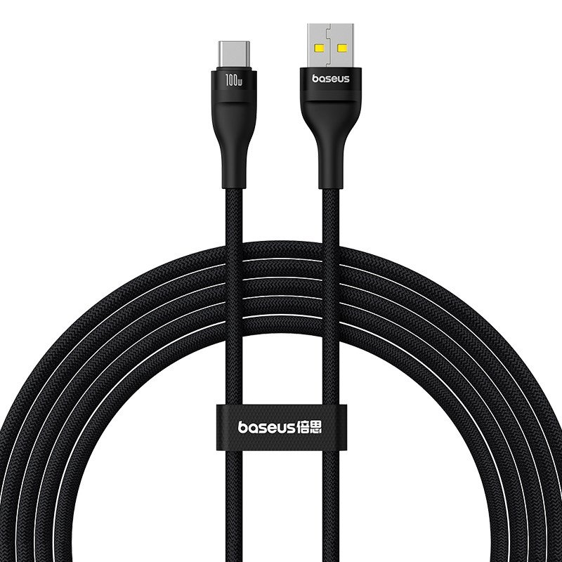 Baseus Flash 2 USB A til USB C hurtigopladningskabel 2 m 100 W Sort #1