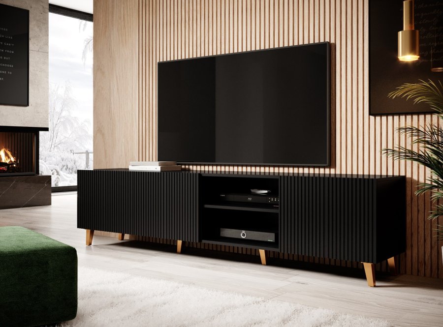 Cama RTV-skab PAFOS 200x42x52 Sort mat #4