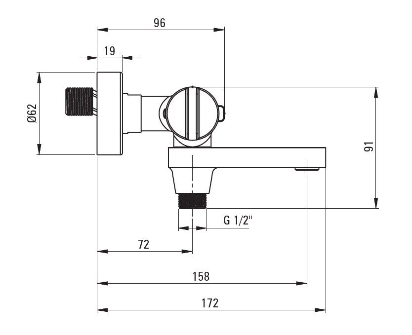 Blandingsbatteri til bad DEANTE (BCH01BT) termostatisk Krom #3