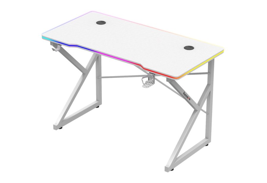 Huzaro Hero 1.7 RGB White - gaming-skrivebord #1