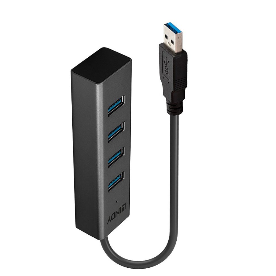 Lindy 43324 interface hub USB 3.2 Gen 1 (3.1 Gen 1) Type-A 5000 Mbit/s Sort #1