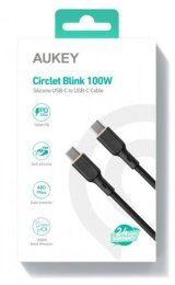 AUKEY CB-SCC101 USB-C Type-C Power Delivery PD 100W 5A 1m Silikon Sort #3