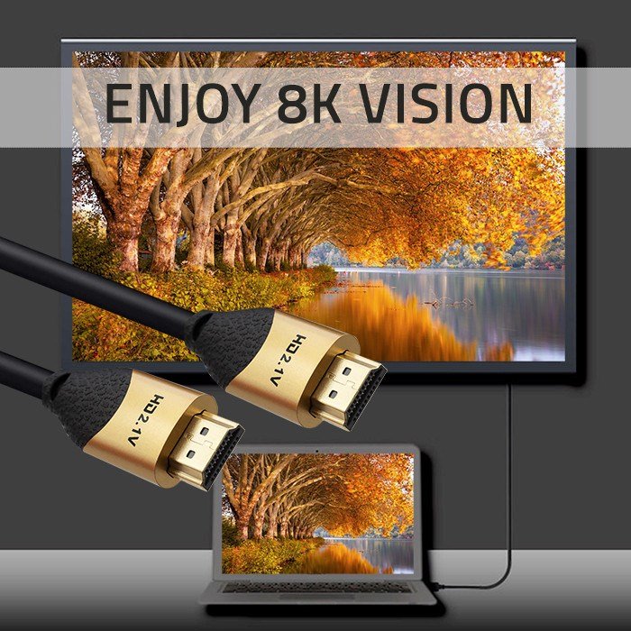 Qoltec 50357 HDMI v2.1 kabel Ultra hj hastighed 8K | 60Hz | 26AWG | GULD | 5m #9