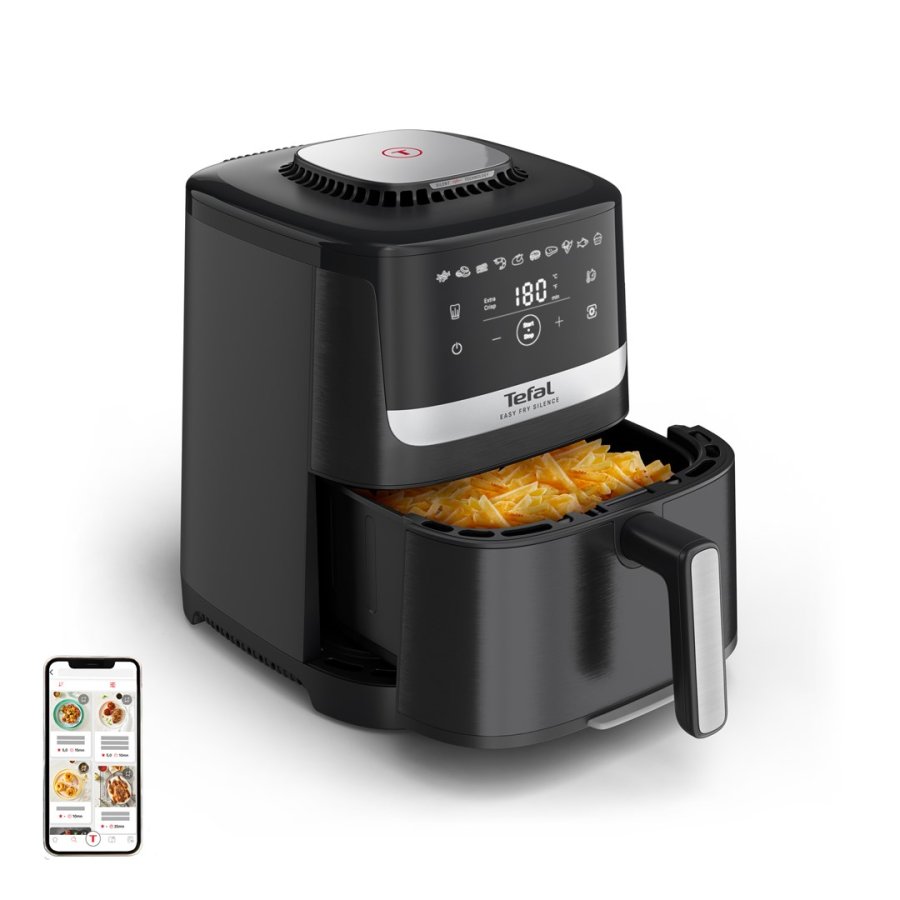 Tefal Easy Fry Silence EY5528E0 frituregryde Enkelt 5 L Enkeltst�ende Varmluftsteger Sort, Rustfrit st�l #1