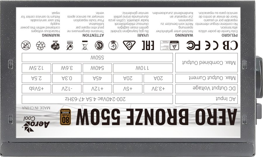 Aerocool Aero enhed til str�mforsyning 550 W Sort #7