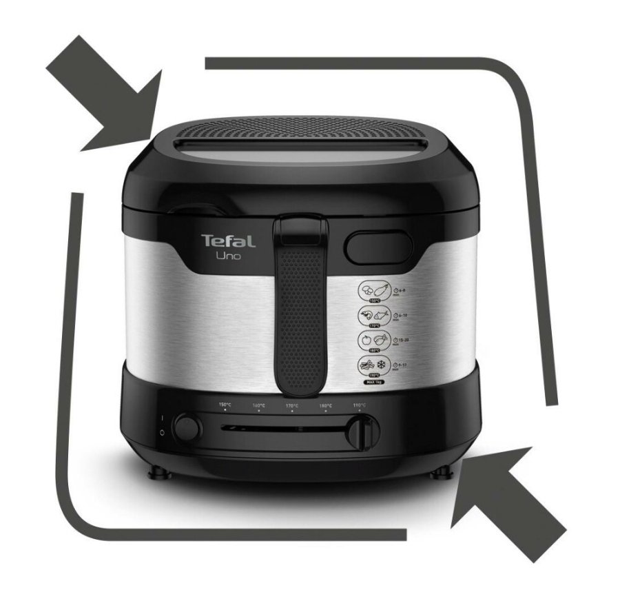 Tefal Uno FF215D Enkelt Enkeltstende 1600 W Frituregryde Sort, Rustfrit stl #13
