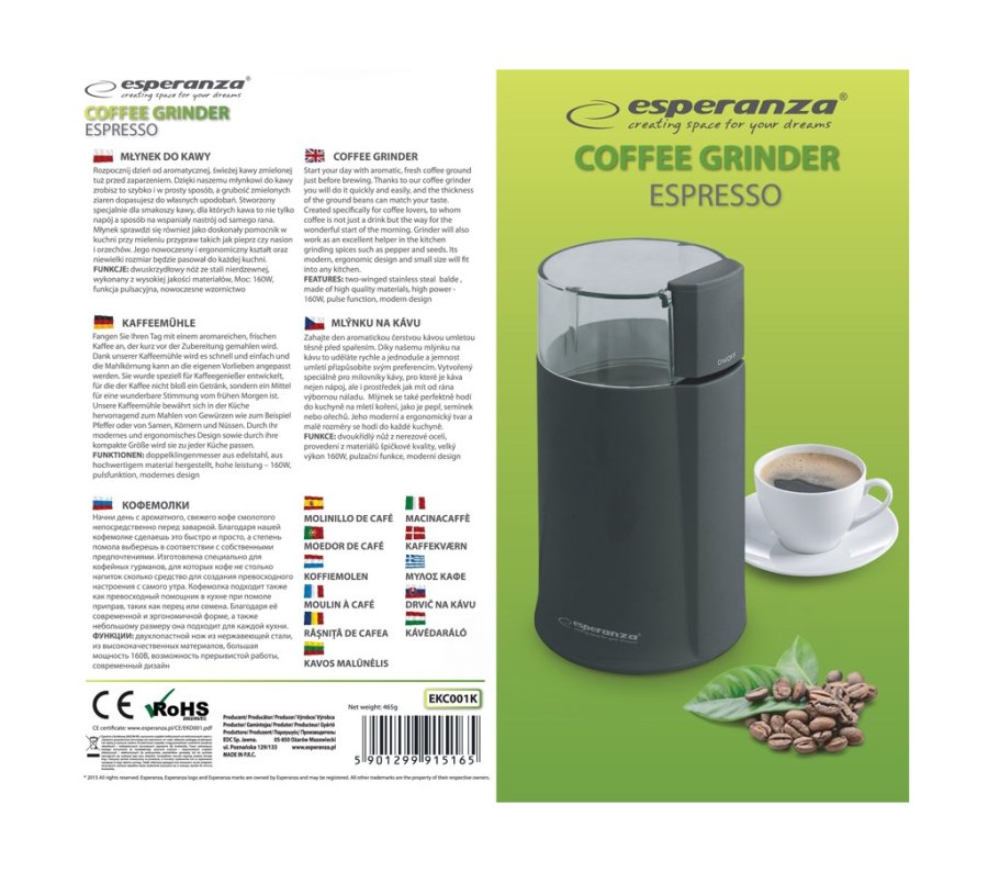 Esperanza EKC001K Sort kaffekvrn 160 W #3