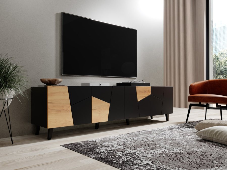 RTV-skab ETNA 200x42x52 sort mat + egetr #7