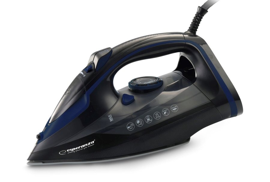 Esperanza EHI012  Dampstrygejern med keramisk strygeplade, sort, 2600 W #1