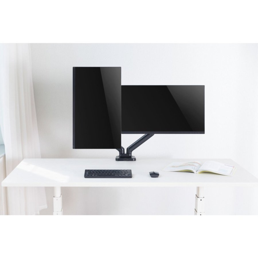 Desktop Swivel Mount for Two LCD Monitors Gas Spring #10