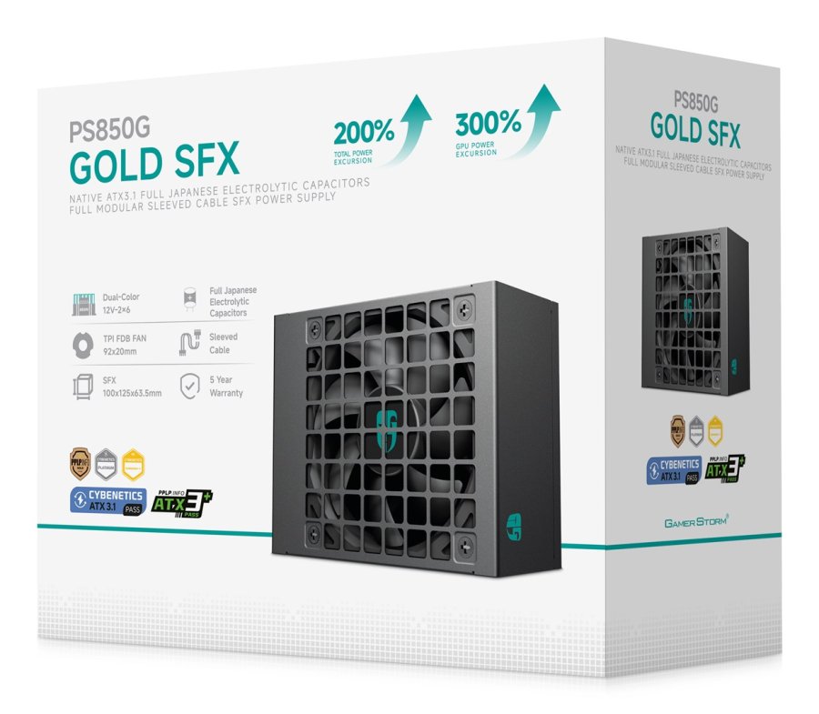DeepCool PS850G enhed til str�mforsyning 850 W 20+4 pin ATX SFX Sort #8