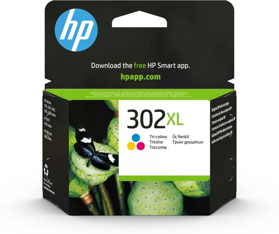 HP Original 302XL-blkpatron med hj kapacitet, trefarvet #1