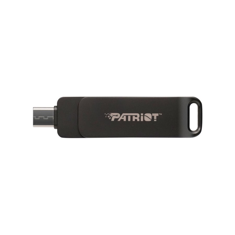 Flashdrive PATRIOT Rage R550 64GB 100 MB/S USB A+C Drejeligt design (PE64GR550DSAD) Sort #1